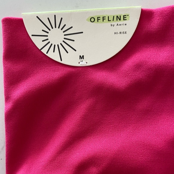 Aerie Offline Hi-Rise Crossover Real Me 7/8 Leggings, Solar Pink, Medium, NWT - Picture 5 of 7